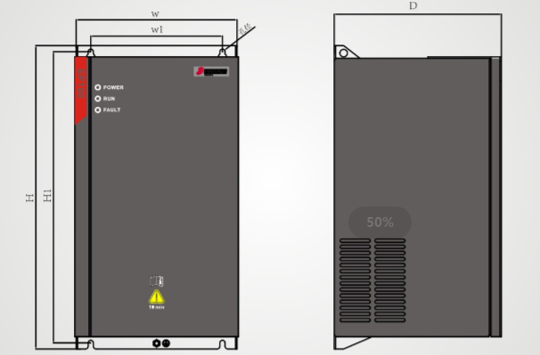 EP100 系列空压机一体机变频器尺寸